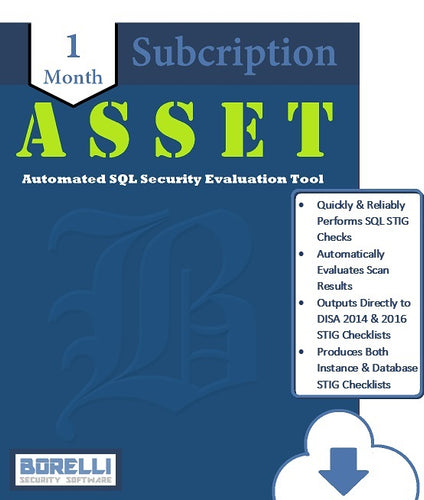 Download a 1 month subscription to ASSET, a comprehensive SQL Server vulnerability scanner